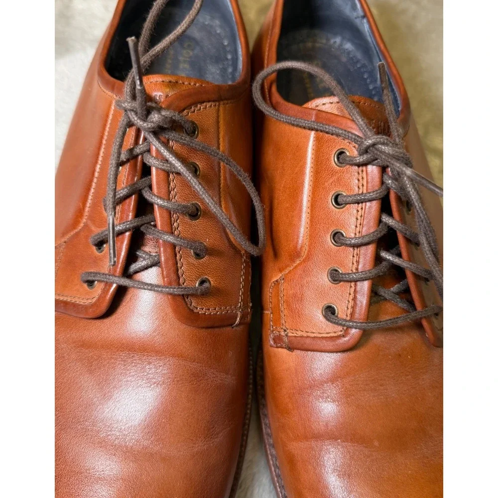Cole Haan Mens Size 12M Leather Derby Dress Shoes Brown Lace Up Oxford Comfort